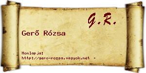 Gerő Rózsa névjegykártya