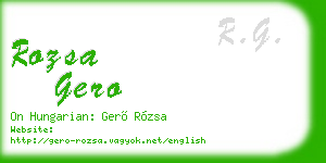 rozsa gero business card