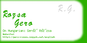 rozsa gero business card